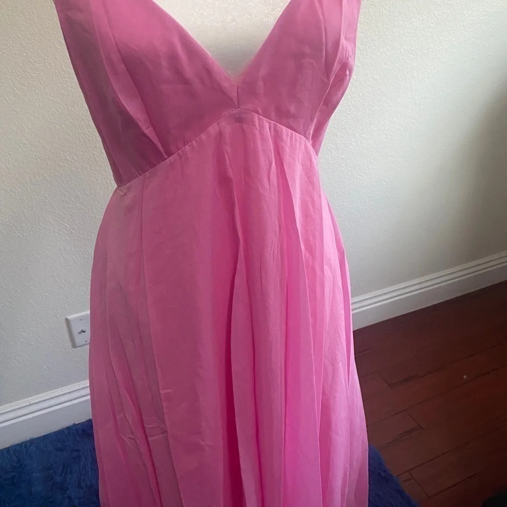 REBECCA TAYLOR Flamingo Pink Handkerchief Dress sz 12 NWT! - Picture 6 of 8